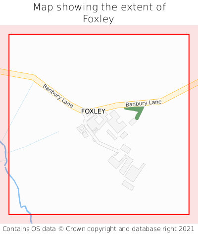 Map showing extent of Foxley as bounding box