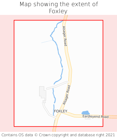 Map showing extent of Foxley as bounding box