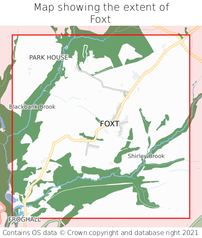 Map showing extent of Foxt as bounding box