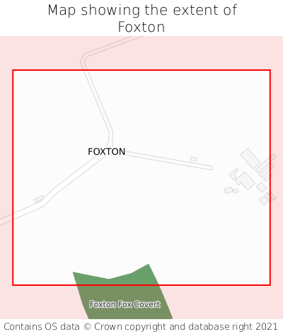 Map showing extent of Foxton as bounding box