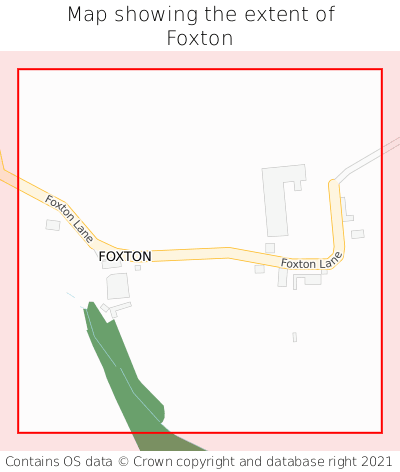 Map showing extent of Foxton as bounding box