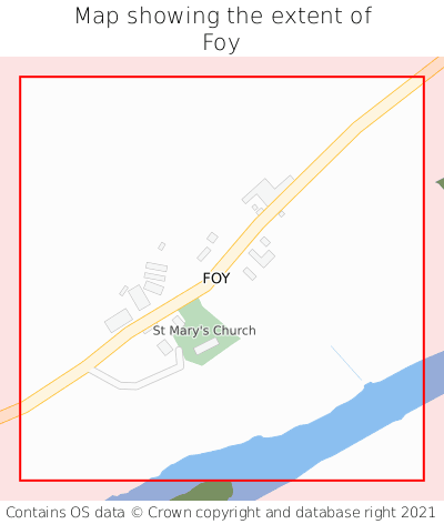 Map showing extent of Foy as bounding box