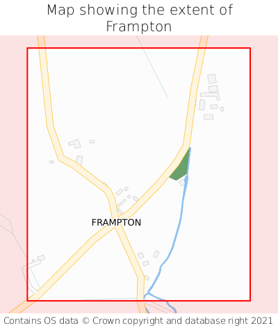 Map showing extent of Frampton as bounding box