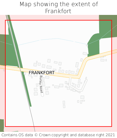 Map showing extent of Frankfort as bounding box