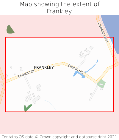 Map showing extent of Frankley as bounding box