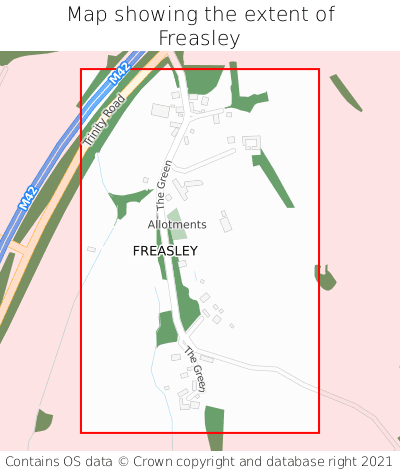 Map showing extent of Freasley as bounding box