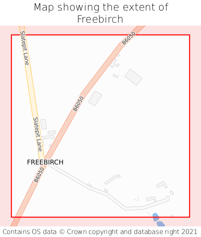 Map showing extent of Freebirch as bounding box