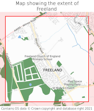 Map showing extent of Freeland as bounding box