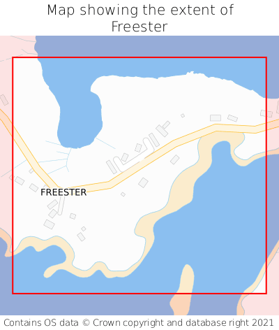Map showing extent of Freester as bounding box