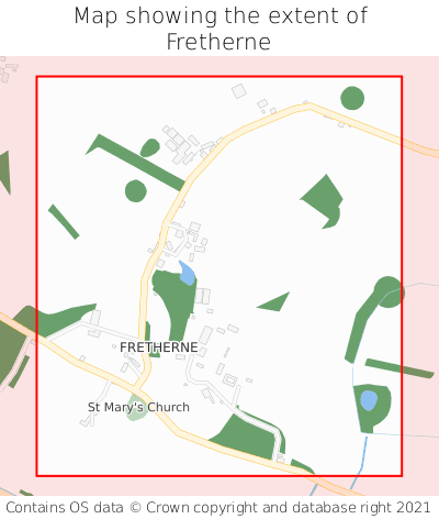 Map showing extent of Fretherne as bounding box