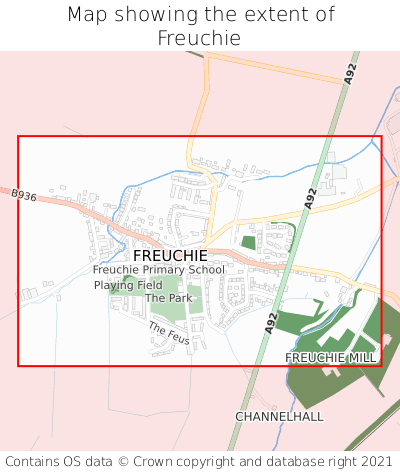 Map showing extent of Freuchie as bounding box