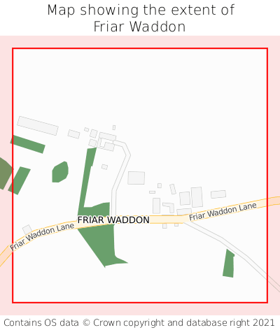 Map showing extent of Friar Waddon as bounding box