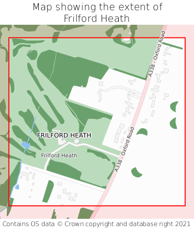 Map showing extent of Frilford Heath as bounding box