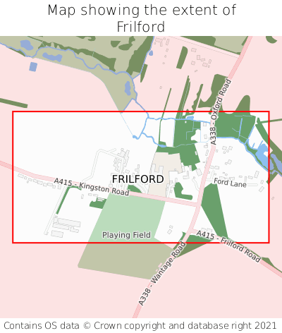 Map showing extent of Frilford as bounding box
