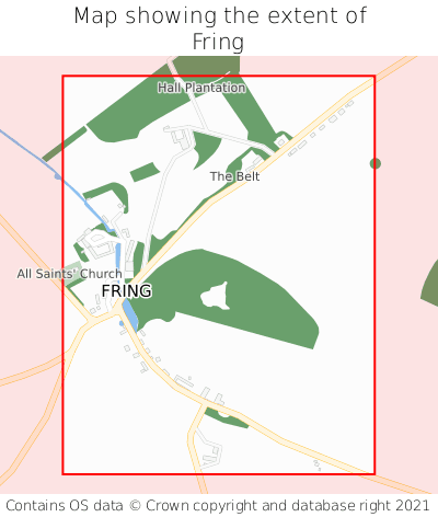 Map showing extent of Fring as bounding box