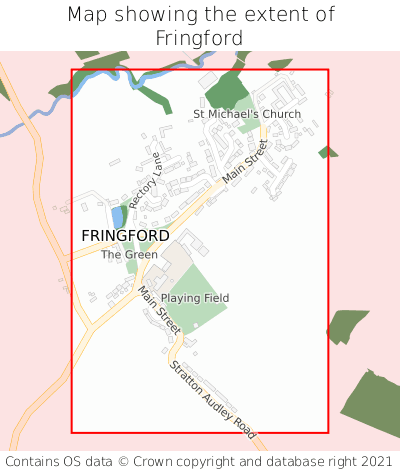 Map showing extent of Fringford as bounding box