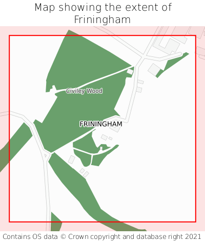 Map showing extent of Friningham as bounding box