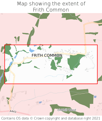 Map showing extent of Frith Common as bounding box