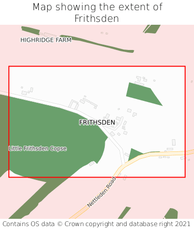 Map showing extent of Frithsden as bounding box