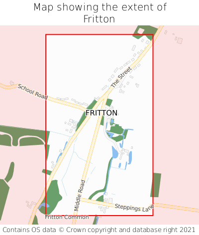 Map showing extent of Fritton as bounding box
