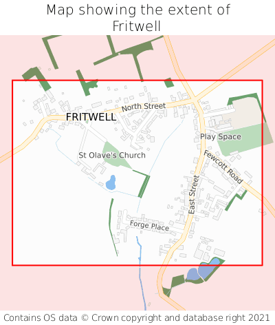 Map showing extent of Fritwell as bounding box