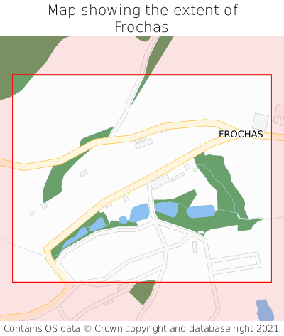 Map showing extent of Frochas as bounding box
