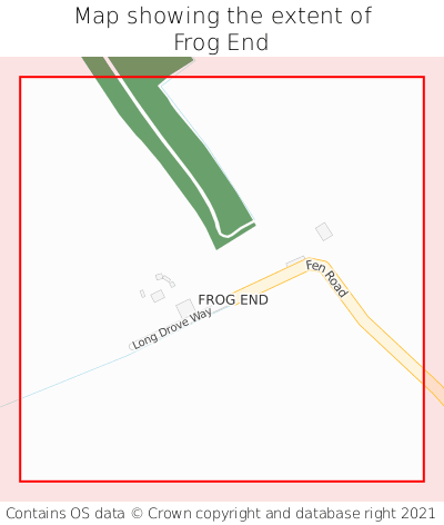 Map showing extent of Frog End as bounding box