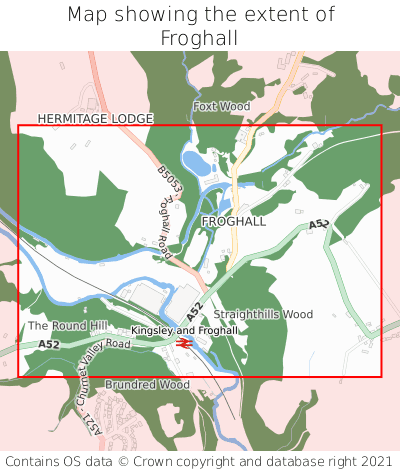 Map showing extent of Froghall as bounding box