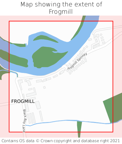 Map showing extent of Frogmill as bounding box