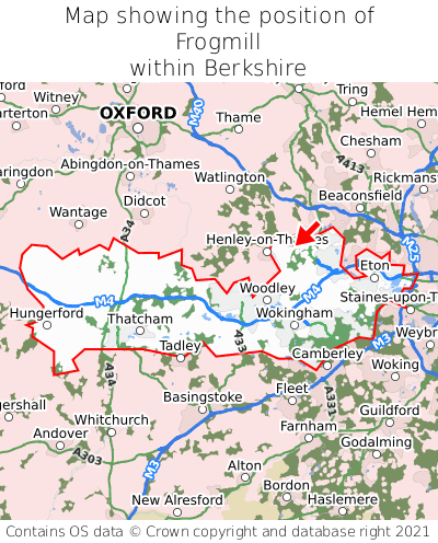 Map showing location of Frogmill within Berkshire