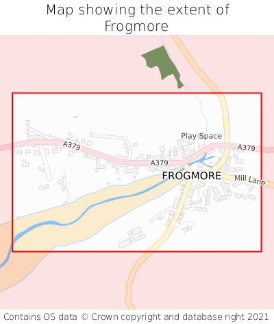 Map showing extent of Frogmore as bounding box