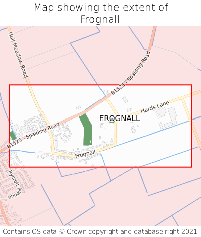 Map showing extent of Frognall as bounding box