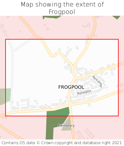 Map showing extent of Frogpool as bounding box