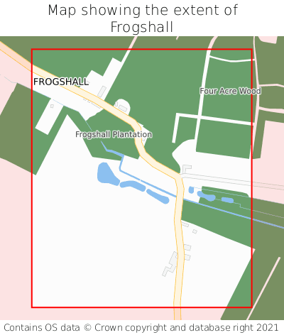 Map showing extent of Frogshall as bounding box