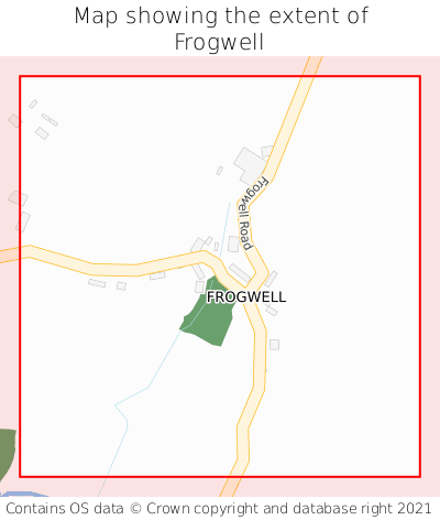 Map showing extent of Frogwell as bounding box