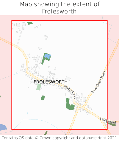 Map showing extent of Frolesworth as bounding box