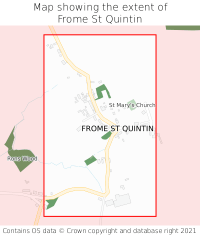 Map showing extent of Frome St Quintin as bounding box