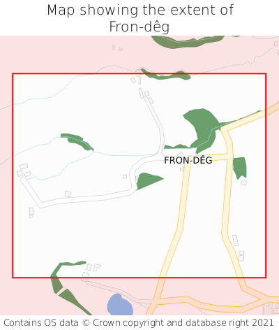 Map showing extent of Fron-dêg as bounding box