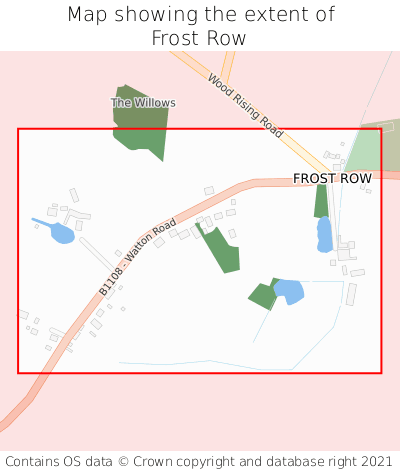 Map showing extent of Frost Row as bounding box