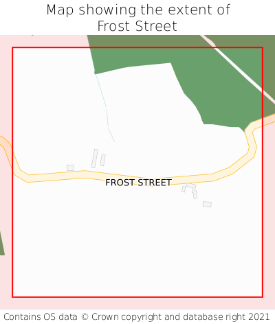 Map showing extent of Frost Street as bounding box