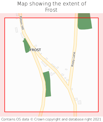 Map showing extent of Frost as bounding box