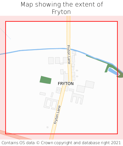 Map showing extent of Fryton as bounding box