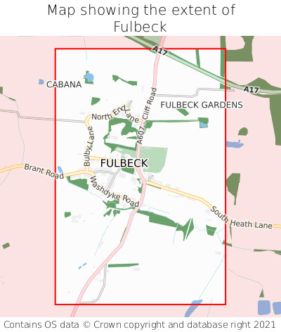 Map showing extent of Fulbeck as bounding box