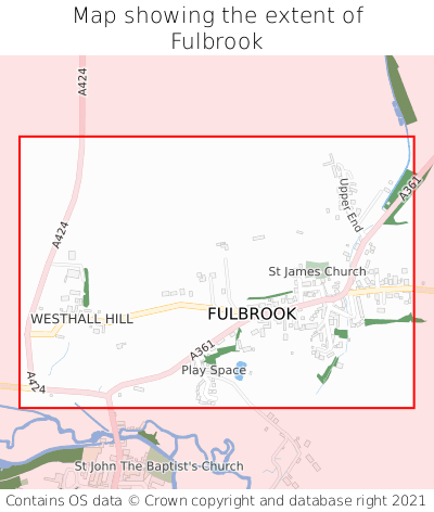 Map showing extent of Fulbrook as bounding box