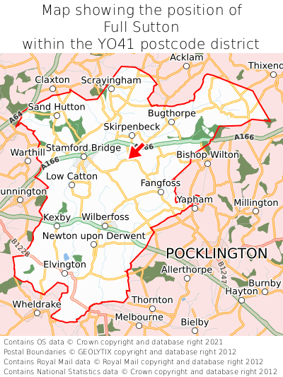 Map showing location of Full Sutton within YO41