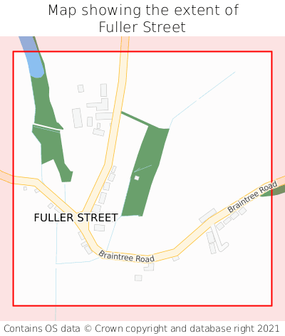 Map showing extent of Fuller Street as bounding box