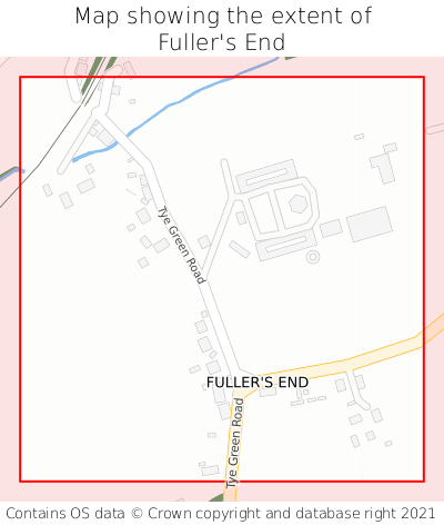 Map showing extent of Fuller's End as bounding box