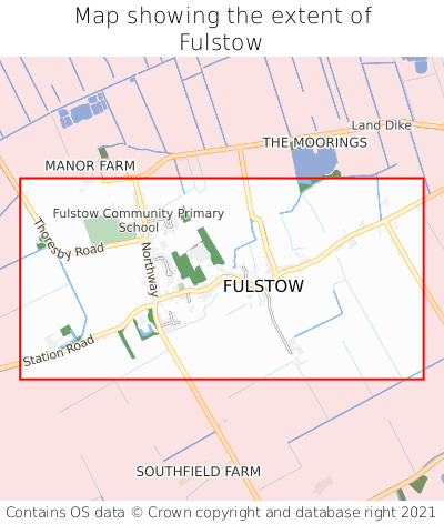 Map showing extent of Fulstow as bounding box