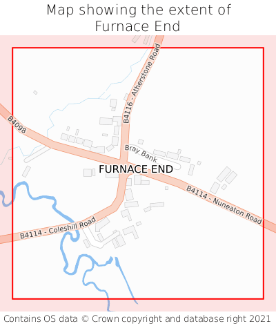Map showing extent of Furnace End as bounding box