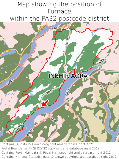 Map showing location of Furnace within PA32